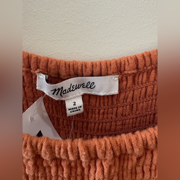 Madewell Lucie Cotton Gauze Jumpsuit Ruched Bodice Flutter Sleeves Size 2 NWT - Picture 6 of 10